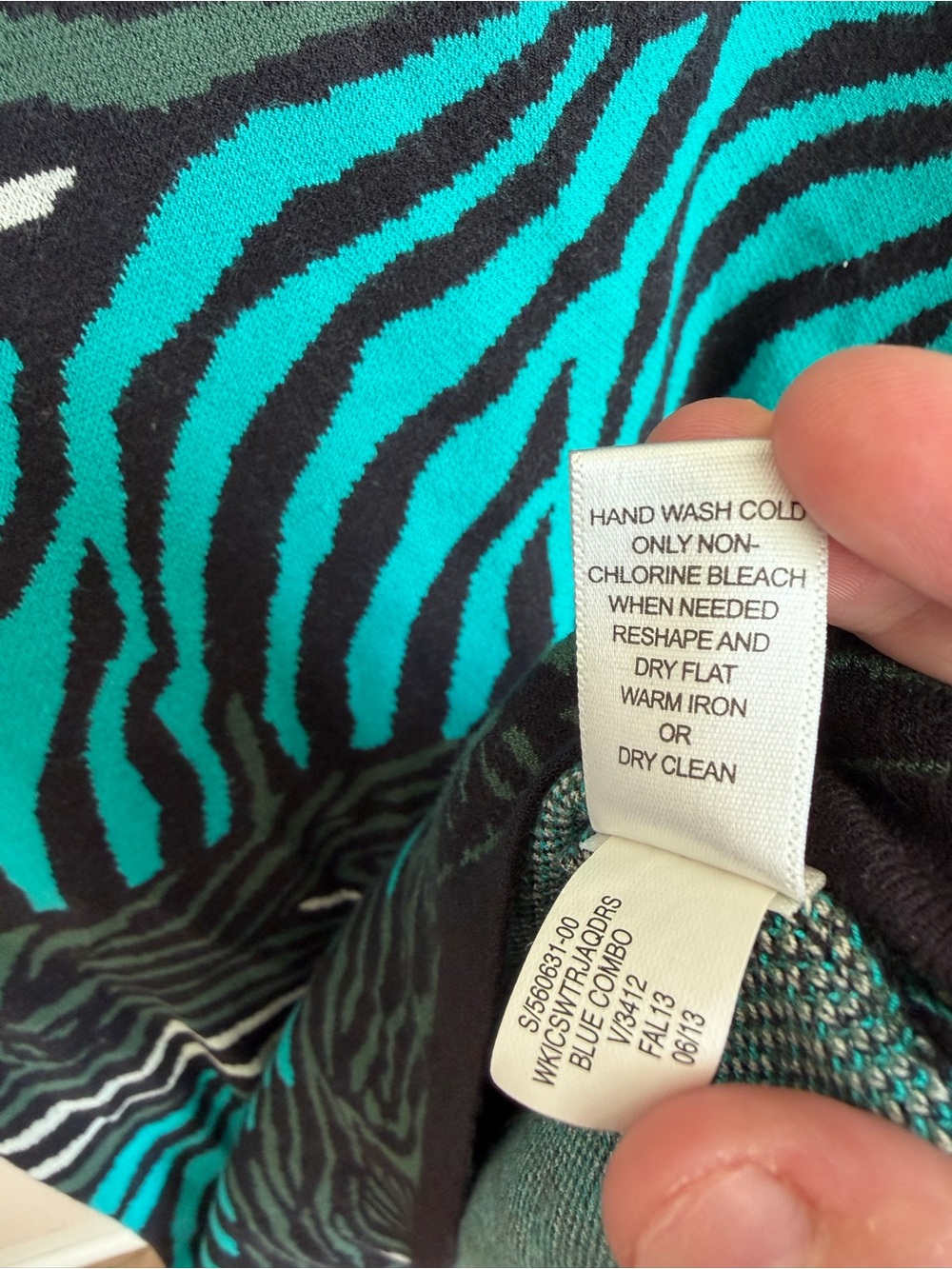Banana Republic Issa London Collection Zebra Viscose Knit Tank Dress XL Teal - Picture 6 of 14
